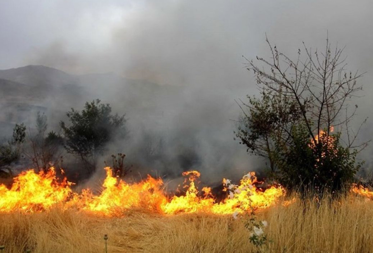 مراتع شهربابک در آتش سوخت
