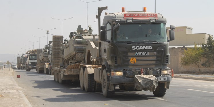 حرکت کاروان بزرگ نظامی ارتش ترکیه به سوی ادلب